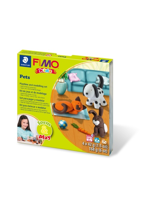 Комплект глина Staedtler Fimo Kids, 4x42g, Pet