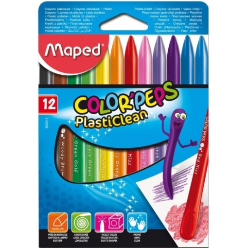 Пастели пласти Maped 12 цв.