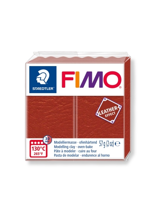 Полимерна глина Fimo Leather 8010, 57g, червен 749