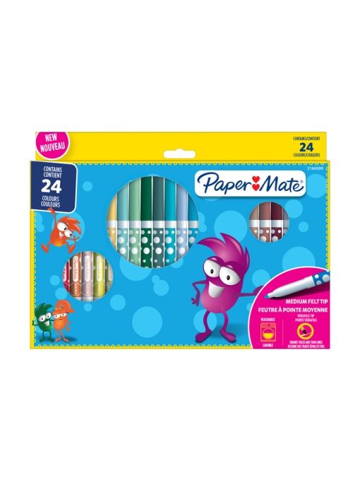 Флумастери Papermate Kids Colouring, 24 цвята