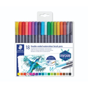 Акварелни флумастри Staedtler Design Journey , двувърхи, 18 цвята - Img 1