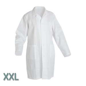 Защитна лабораторна престилка – бяла XXL, памук 100%
