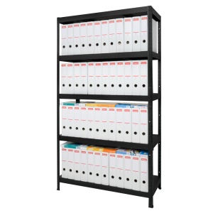 Метален стелаж HARD 180x90x40 см, до 130 кг на рафт - черен - Img 3