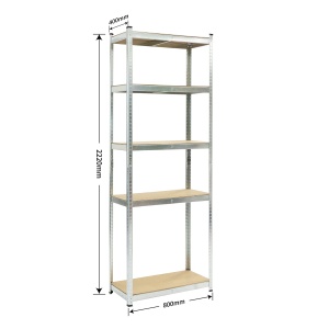 Метален стелаж RFG с 5 рафта, 800 х 400 х 2200 mm, MDF, до 175 kg. - Img 2