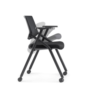 Посетителски стол Shape M, 2 броя в комплект, дамаска и меш, черна седалка, черна облегалка, RFG. - Img 2