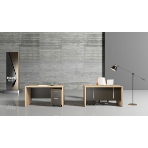 Работно бюро Milano, 1600 х 790 х 750 mm, светъл дъб и сиво, RFG - Img 3