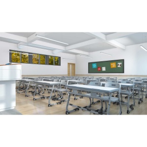 Ergo School RFG Чин, с регулируема височина, двоен, бял плот, сив метал, от I до XII клас. - Img 5
