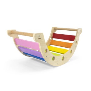 Дървена люлка Rocker Bridge 2 в 1, Montessori Rainbow Swing - Img 5