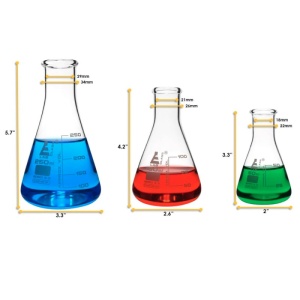 Комплект 3 градуирани ерленмайерови колби с пяна – 50/100/250 ml - Img 4