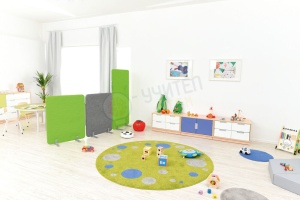 Кръгъл килим в кръгчета, зелен, диаметър 2 m - Img 3