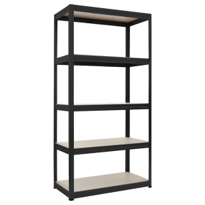 Метален стелаж STAR 180x90x45 см, до 275 кг на рафт - черен - Img 1