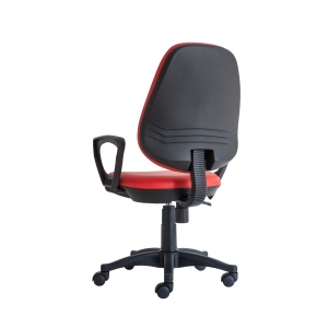 Работен стол Presto Black, екокожа, червен, RFG - Img 5