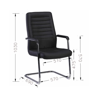 Черен посетителски стол RFG Sit M. - Img 2