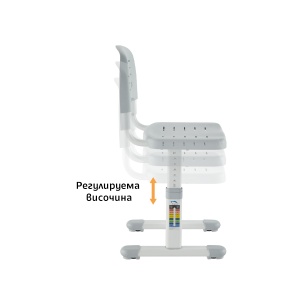 Ergo Tech B207 ученически чин и стол, сив цвят, RFG Ергономичен - Img 3