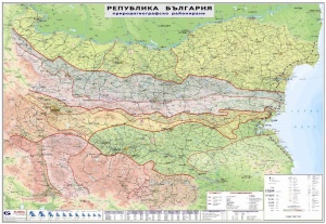 България - природогеографско райониране 140 х 100 см