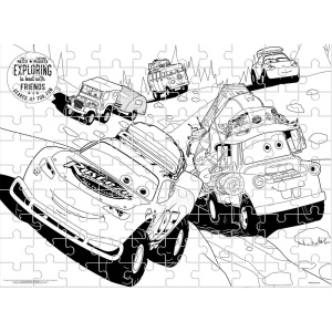 Двустранен пъзел за оцветяване, 100 части, Cars - Img 3