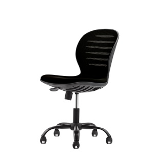 Детски стол Flexy Black с дамаска и меш, черна седалка и черна облегалка. - Img 2
