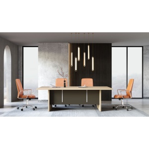 Заседателна маса Milano, RFG, 2400 х 1200 х 750 mm, светъл дъб и сиво - Img 3