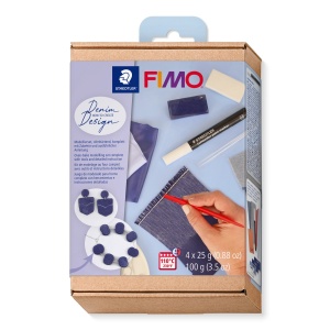 Комплект глина Staedtler Fimo, 4 х 25g, Jeans effect - Img 1