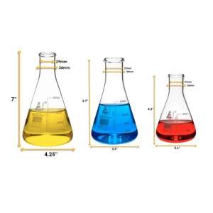 Комплект 3 ерленмайерови колби с пяна – 100/250/500 ml - Img 2