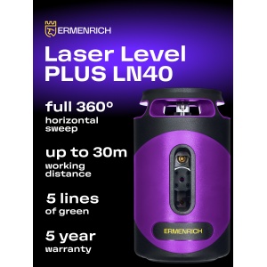 Лазерен нивелир PLUS LN40 – 5 линии, 360°, зелен лазер - Img 9