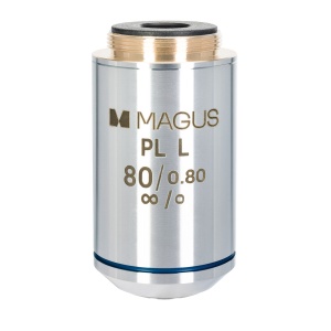 Обектив 80PLL 80х/0,80 Plan L WD 1,25 mm за металургични микроскопи