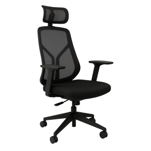 Работен офис стол Omega Black HR - Ергономичен комфорт и стил