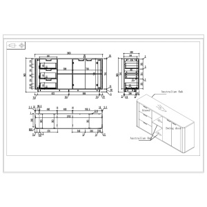 Шкаф Elmaz RFG, 1800 х 400 х 900 mm, дъб и сиво - Img 3