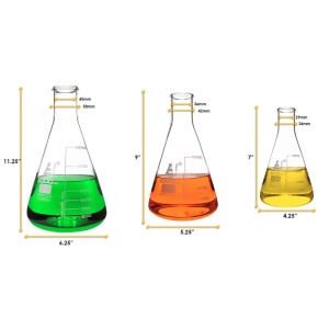 EduLab Borosilicate Pro Set 500–2000 ml – Комплект 3 ерленмайерови колби с пяна - Img 3