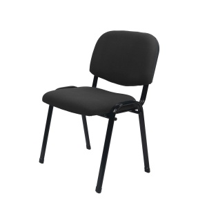 Iso Iron Black Посетителски стол с черна дамаска. - Img 1