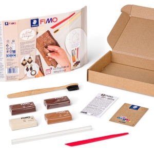 Комплект глина Staedtler Fimo, 4 х 25g, Wood effect - Img 2