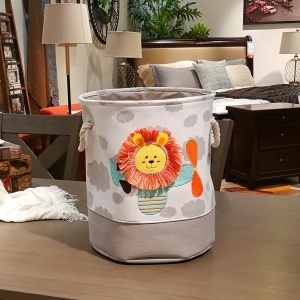 Кош за играчки, дрехи, пране, сгъваем, с удобни дръжки, за детска (за 3+ години) стая, спалня, дневна - лъвче - Img 2