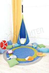 Кръгъл килим, трицветен, диаметър 2 m - Img 3