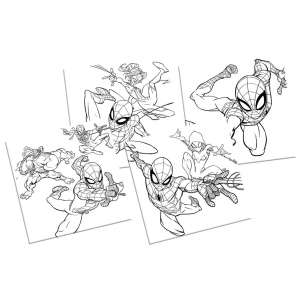 Комплект 4 платна за оцветяване 12.5x12.5cm, 4 м-ра, Spiderman - Img 2