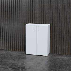 Стелаж Nova Basic от Narbutas с размери 800 x 360 x 1092 mm, изработен от бял меламин, с бяла правоъгълна дръжка. - Img 1