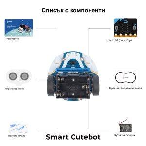 Учебен мобилен двуколесен робот Cutebot + Micro:bit - Img 8