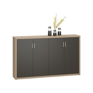 Шкаф Milano RFG, 2000 х 400 х 1200 mm, светъл дъб и сиво