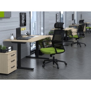 Narbutas Бюро T-Easy, 1400 x 800 x 740 mm, плот с избелен дъб, крака с черен метал - Img 5