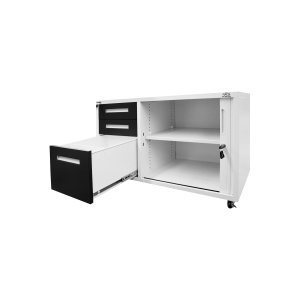 RFG Контейнер с шкаф, 100 х 50 х 65 cm, графит и бяло, с ролетна врата. - Img 4