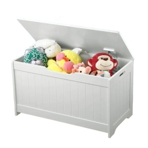 Детска ракла за играчки и пейка 2 в 1 - дървена – естествен материал jwtr-3086 white