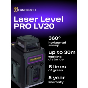 Лазерен нивелир PRO LV20 – 6 линии, зелен лъч, 360° - Img 11