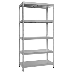Метален стелаж HARD 180x80x40 см, до 130 кг на рафт - цинк - Img 1