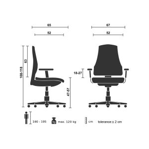 Работен стол Ergo 06 W, сив, RFG - Img 3