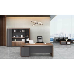 Работно бюро Chicago, RFG, с контейнер, 1200 х 600 х 750 mm, дъб Рейн и тъмносиво. - Img 4