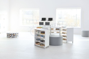 Табуретка, диаметър 80 см - сив - Img 4