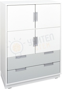 Шкаф с 2 рафта, бял Quadro - L - Img 4