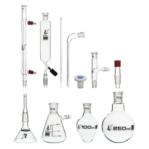ChemMaster – Комплект лабораторна стъклария 19/26 с кондензатор Либиг (11 части) - Img 2
