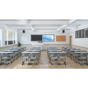 Ergo School RFG Чин, с регулируема височина, двоен, бял плот, сив метал, от I до XII клас. - Img 7
