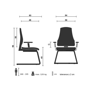 Joy 003 M, черен RFG Посетителски стол - Img 3