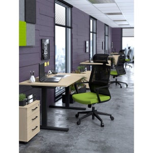 Narbutas Бюро T-Easy, 1400 x 800 x 740 mm, плот с избелен дъб, крака с черен метал - Img 6